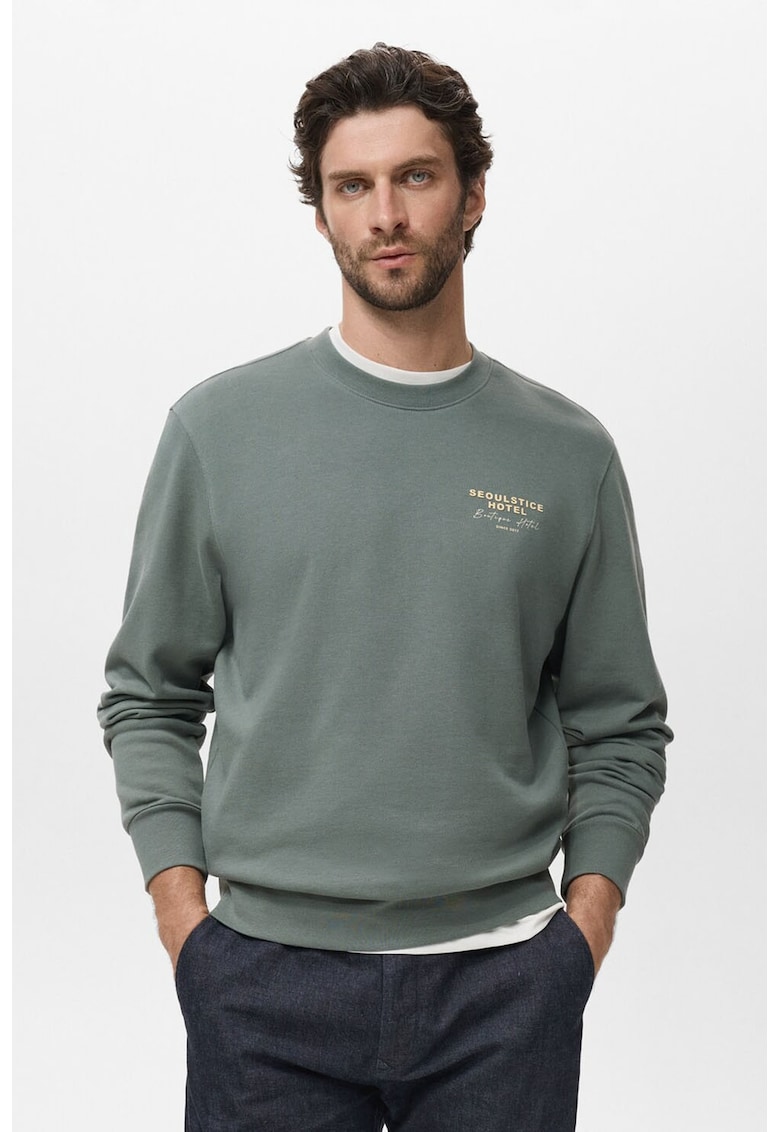 Bluza de trening din bumbac cu maneci cazute