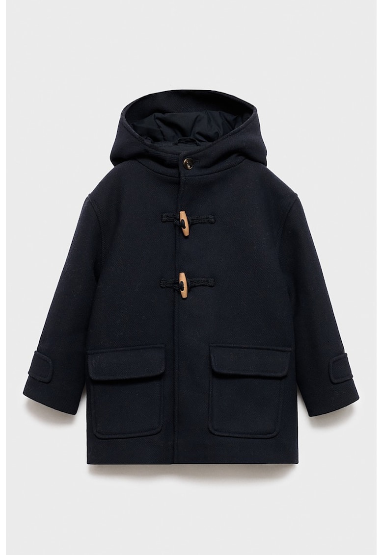 Palton din amestec de lana cu buzunare laterale - Albastru ultramarin