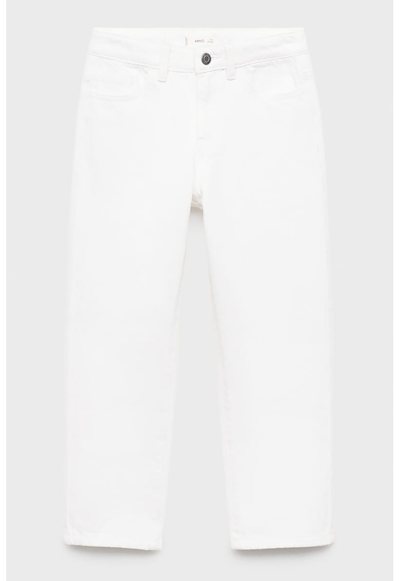 Blugi drepti cu aspect decolorat - Alb optic