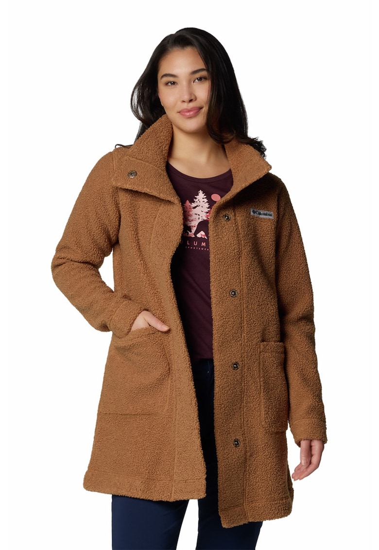 Jacheta cu blana shearling sintetica si buzunare aplicate Panorama