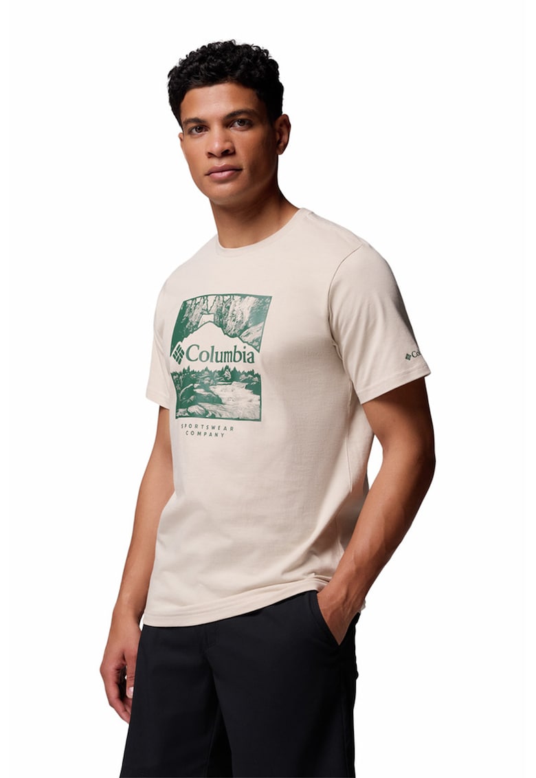 Tricou de bumbac organic CSC™ - Verde pal/Bej deschis