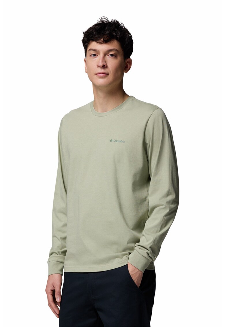 Bluza de bumbac organic Seasonal - Verde pal/Verde feriga