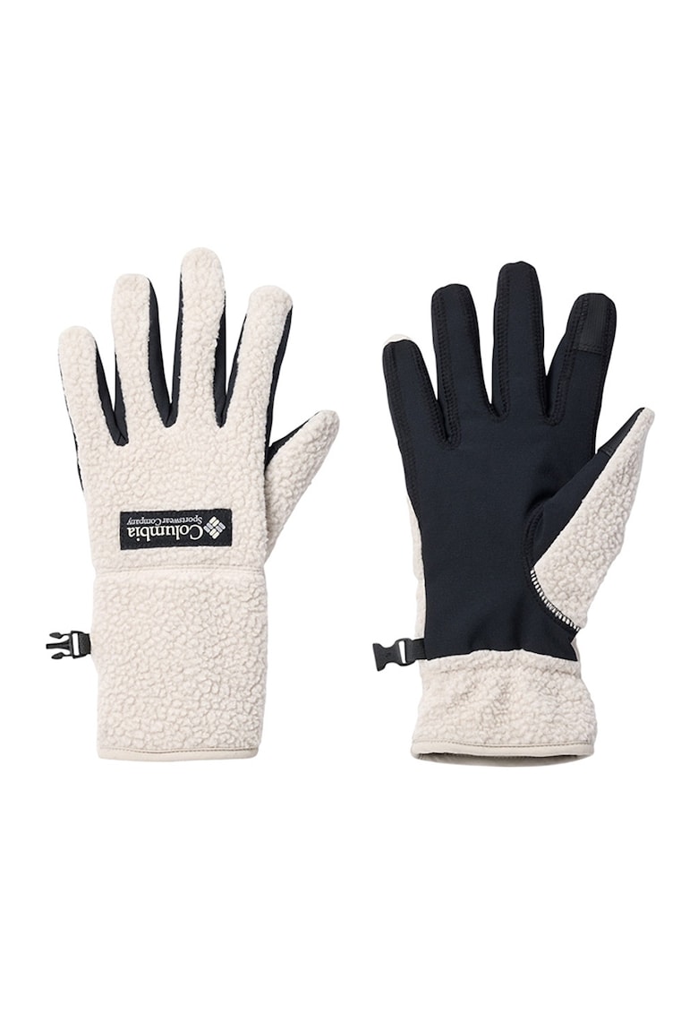 Manusi din lana sherpa cu logo Helvetia II - Negru stins