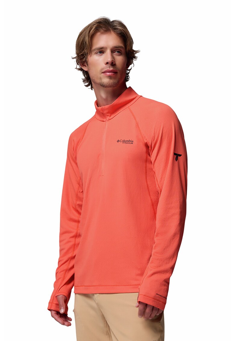 Bluza cu fenta cu fermoar pentru trekking Driventure - Portocaliu