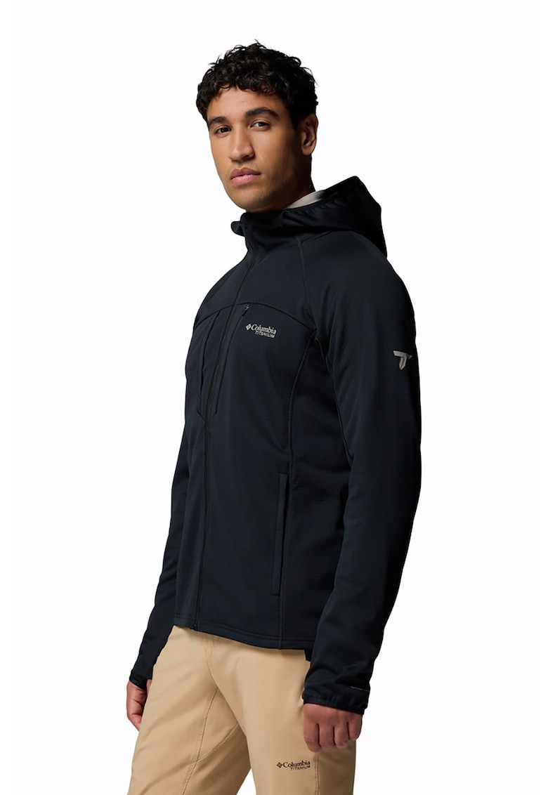 Bluza slim fit pentru trekking Arctic - Negru