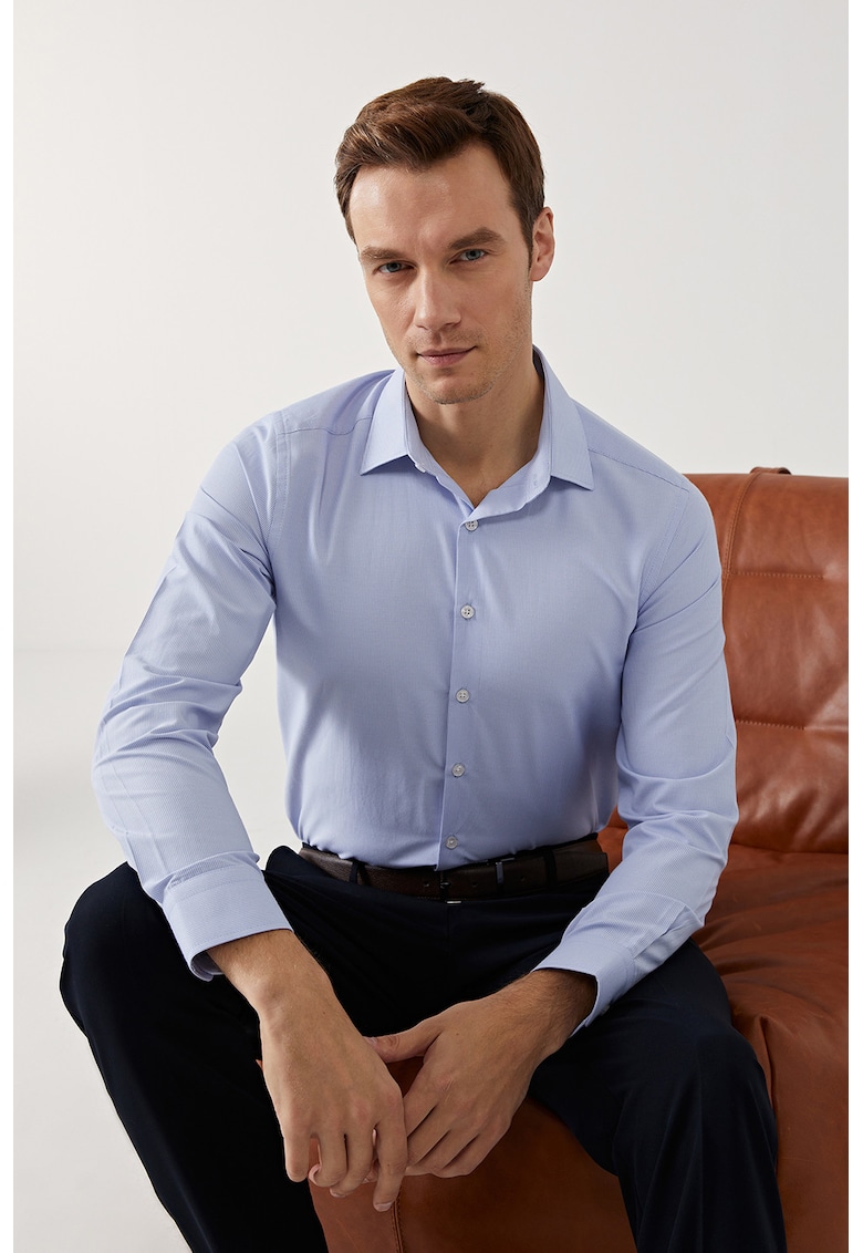 Camasa din amestec de bumbac cu dungi