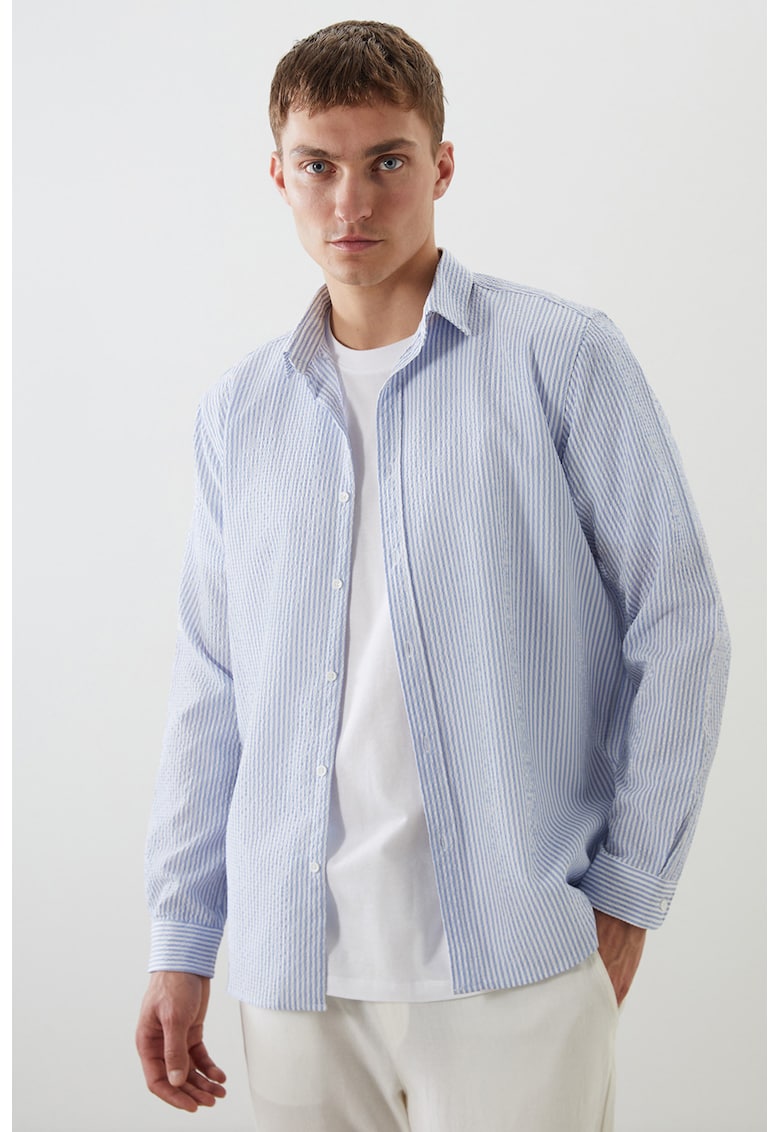 Camasa cu dungi si maneci lungi