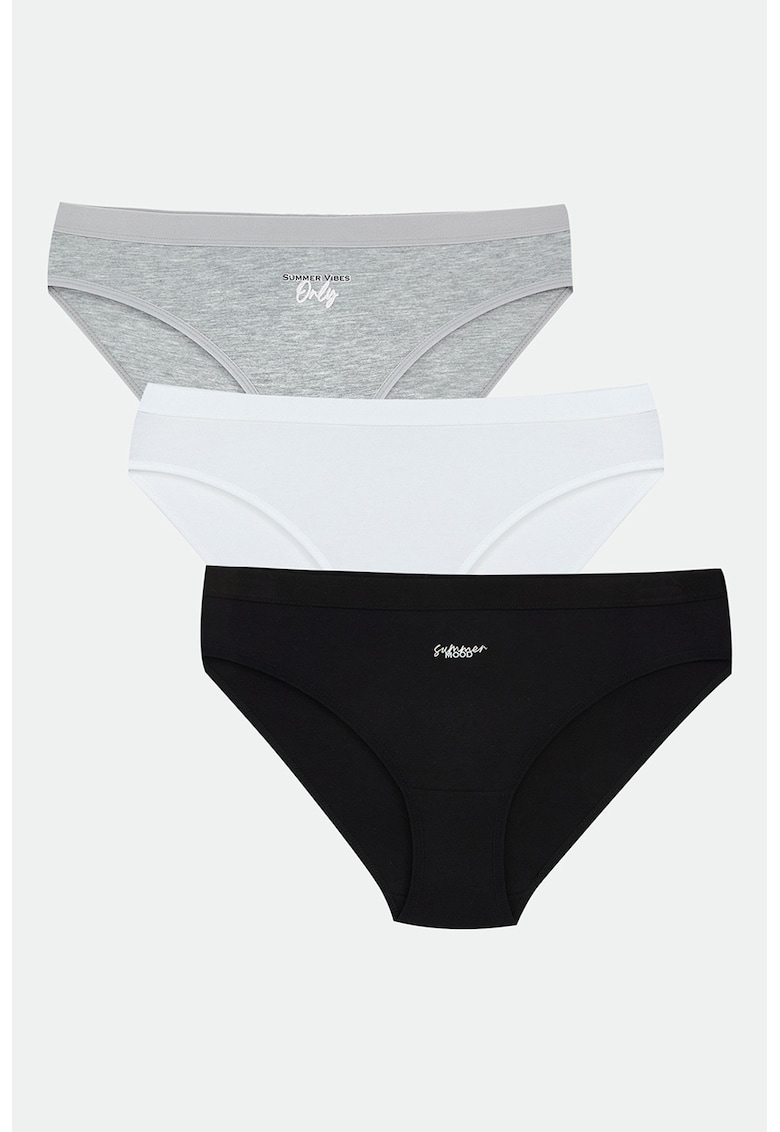 Set de chiloti clasici din amestec de bumbac - 3 perechi