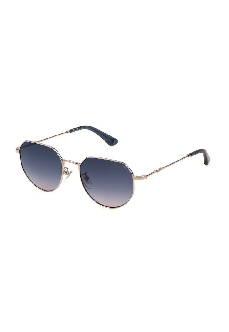 Ochelari de Soare Unisex SPLN30-520579 - Lentile Policarbonat Ø52 mm - Protectie 100% UV400 - Cadru Metal Auriu - Lentile Gri - Carcasa Inclusa - Filtru Solar Categoria 3