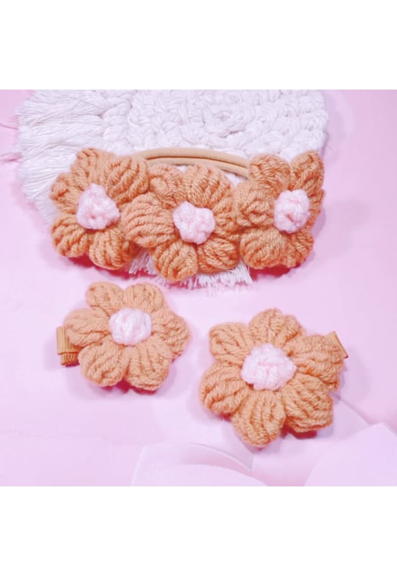 Set bentita si clama asortate Model AL 18269 - Fete - 0-12 luni - Maro