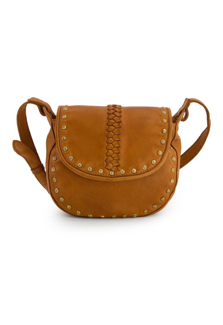 Geanta crossbody din piele naturala cu nituri