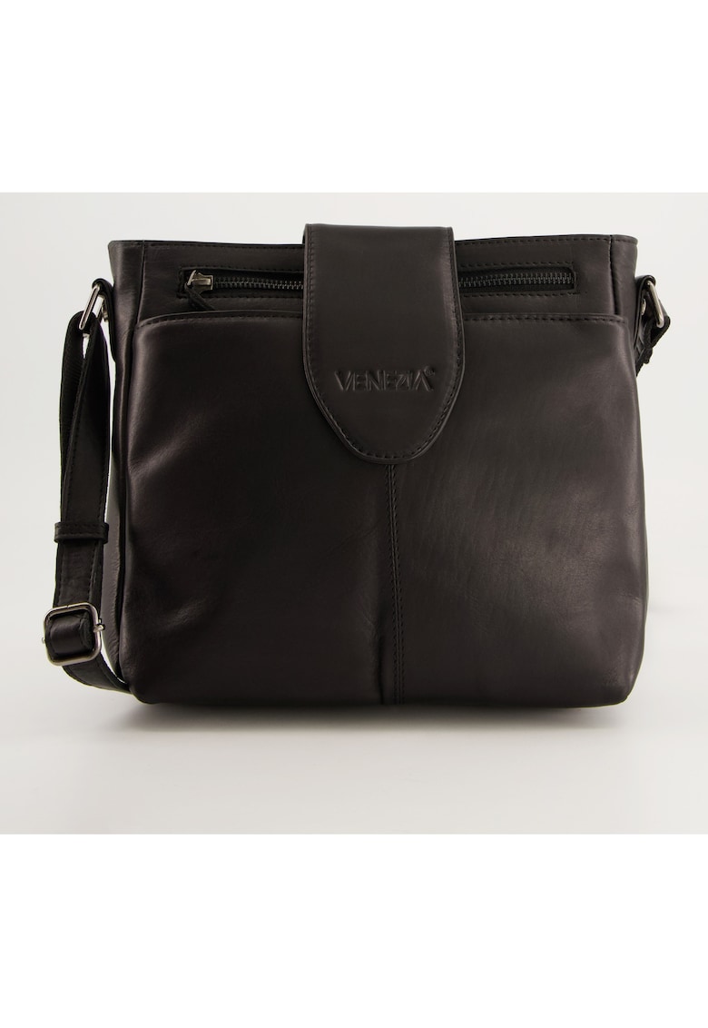 Geanta crossbody din piele cu buzunare