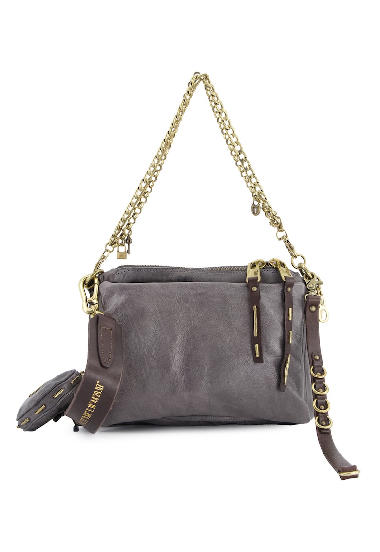 Geanta crossbody piele naturala - 5 compartimente interioare - dimensiuni 19x25x8cm