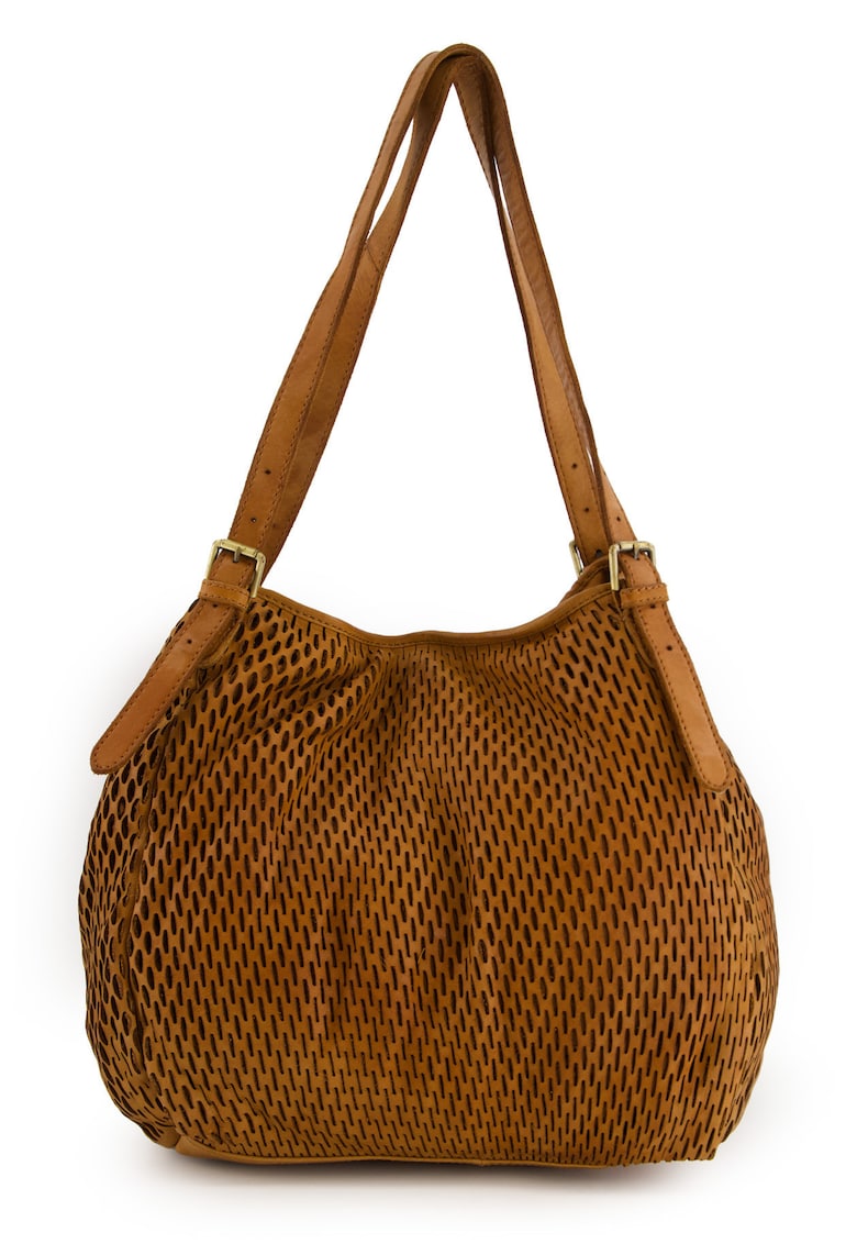Geanta de umar - maro - piele naturala - 30x30x14cm - 3 buzunare interioare