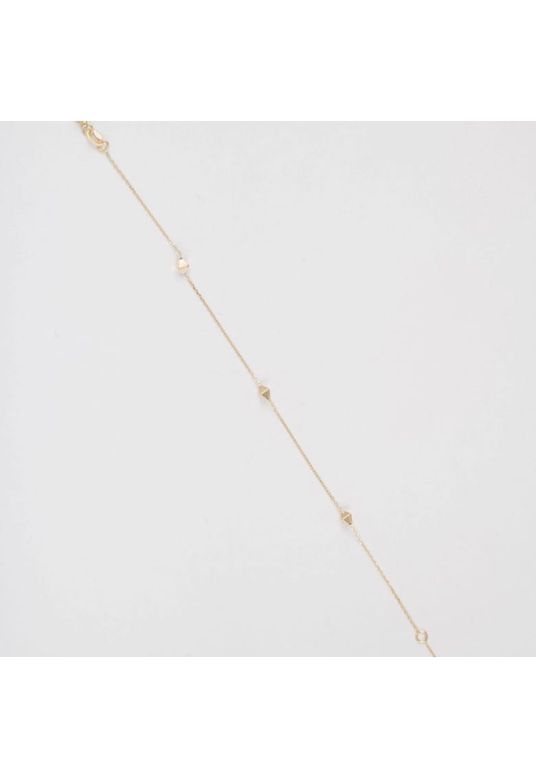 Bratara din Aur Galben de 14k cu Romburi si Lant Diamantat - Ajustabila - 0.87g