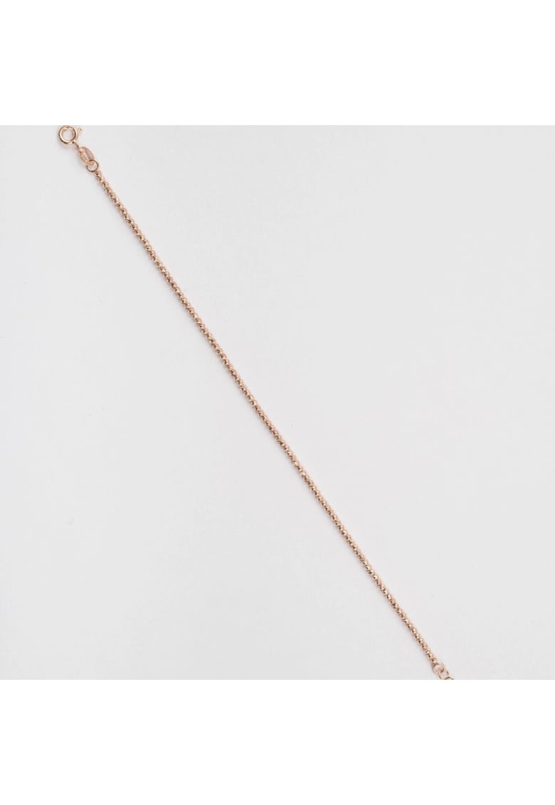 Bratara din Aur Roz de 18 k cu Bile Diamantate - Ajustabila - 2.64g