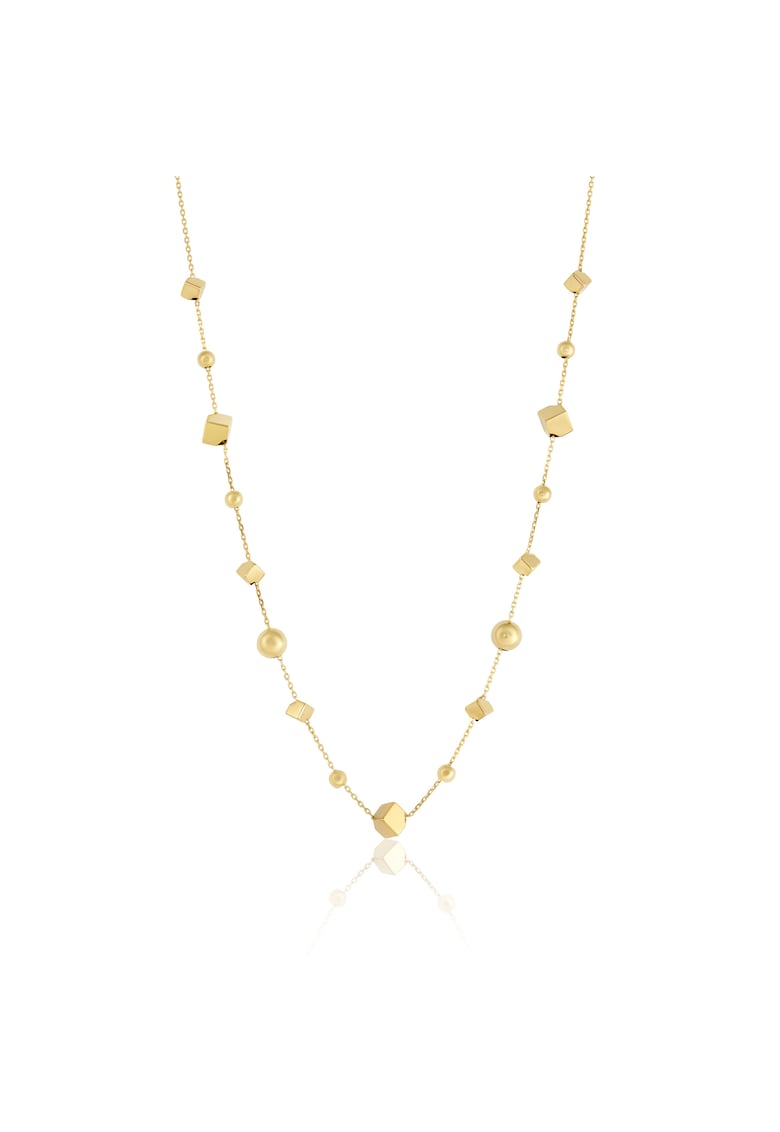 Colier din Aur Galben de 14 k cu Lant Diamantat - Bile si Cuburi - 2.27g