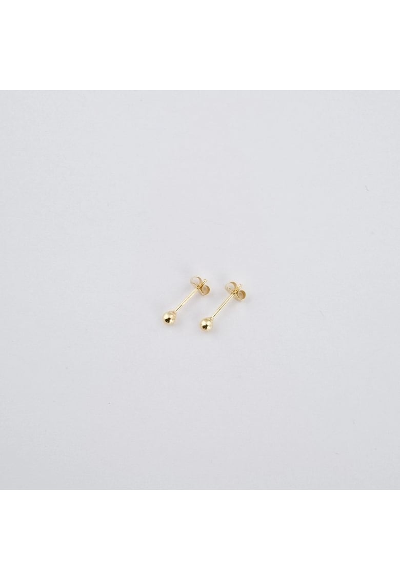 Cercei din Aur cu Bile - - Alb