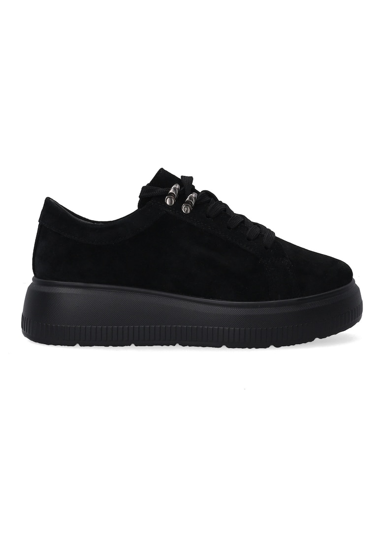 Pantofi sport cu talpa wedge - din piele intoarsa
