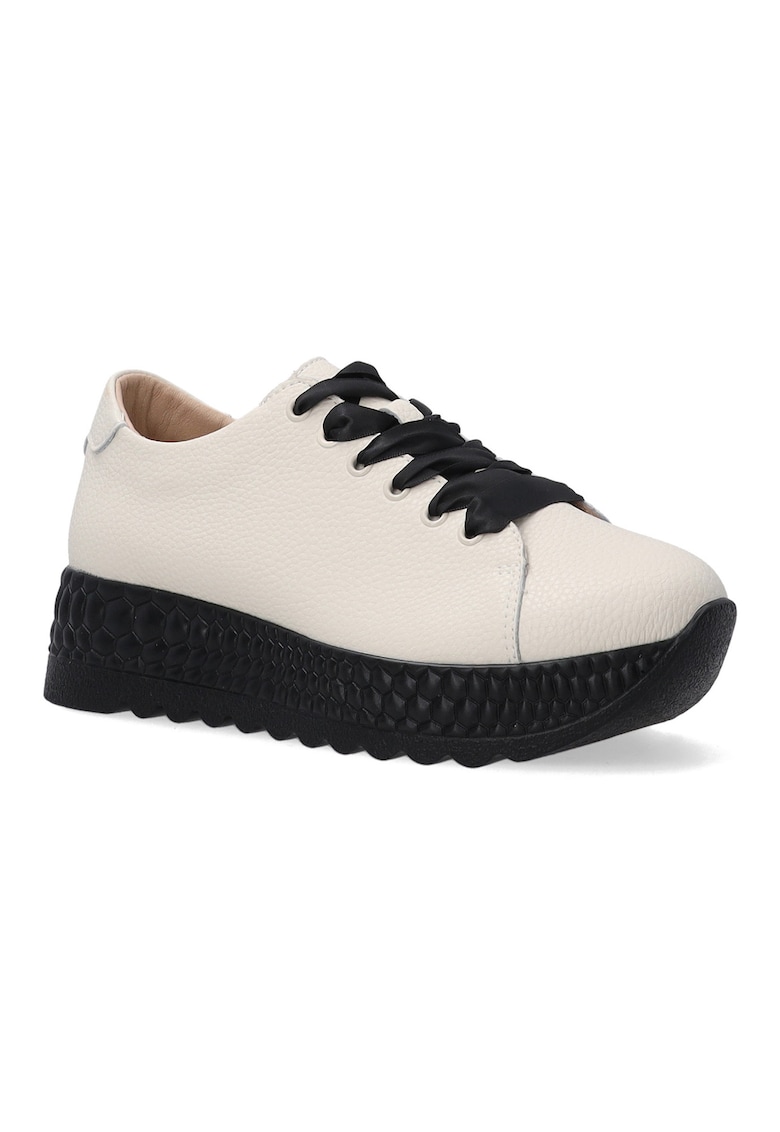 Pantofi sport din piele naturala cu detalii texturate