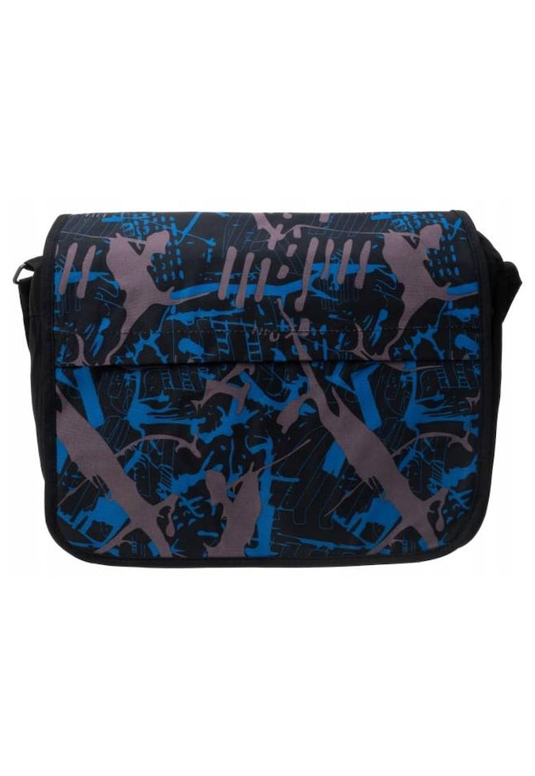 Geanta crossbody pentru dame - neagra - din poliester - cu 3 buzunare - pentru laptop de 14""