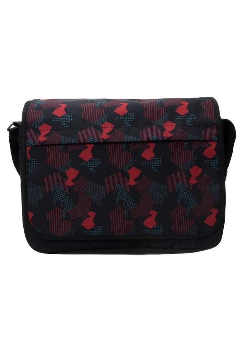 Geanta crossbody neagra - poliester - pentru laptop 14"" - cu 3 buzunare