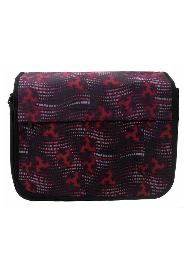 Geanta crossbody neagra - 14"" - cu 3 buzunare si curea reglabila