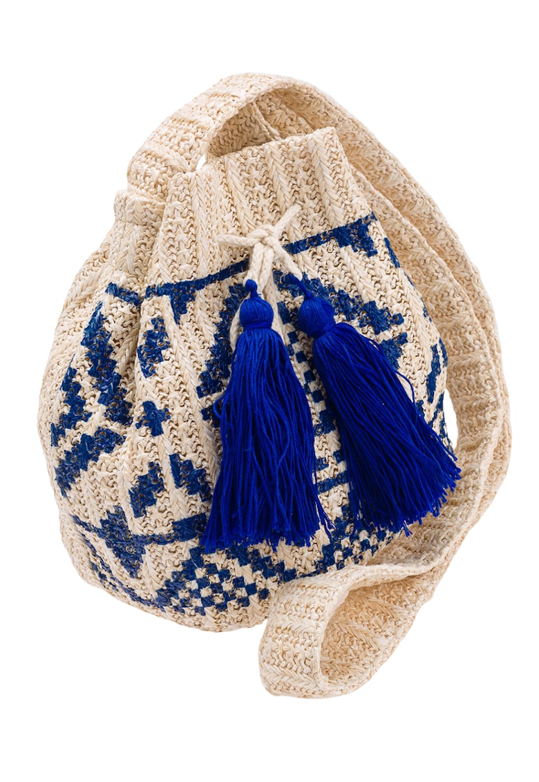 Geanta de umar - bej - cu 3 compartimente - design tip sac