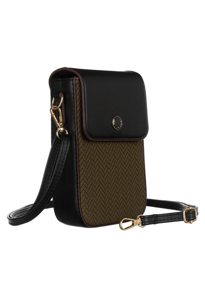 Etui din piele ecologica cu garnitura contrastanta