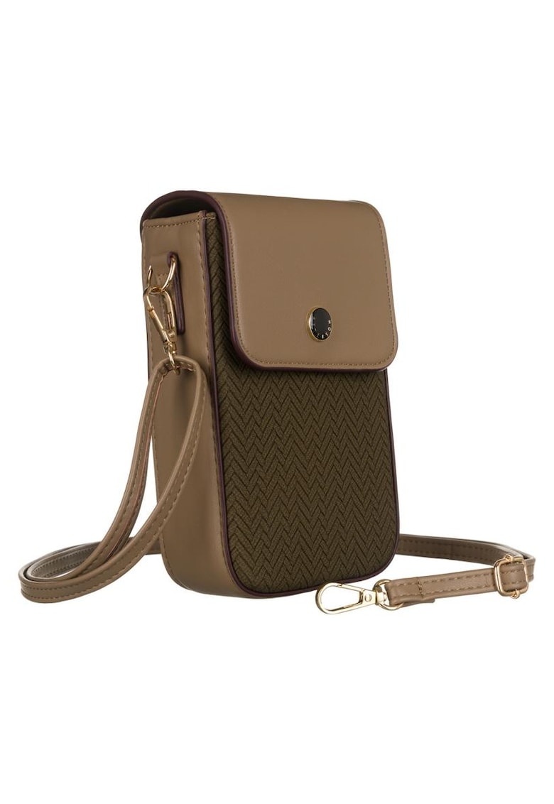 Etui din piele ecologica cu garnitura contrastanta