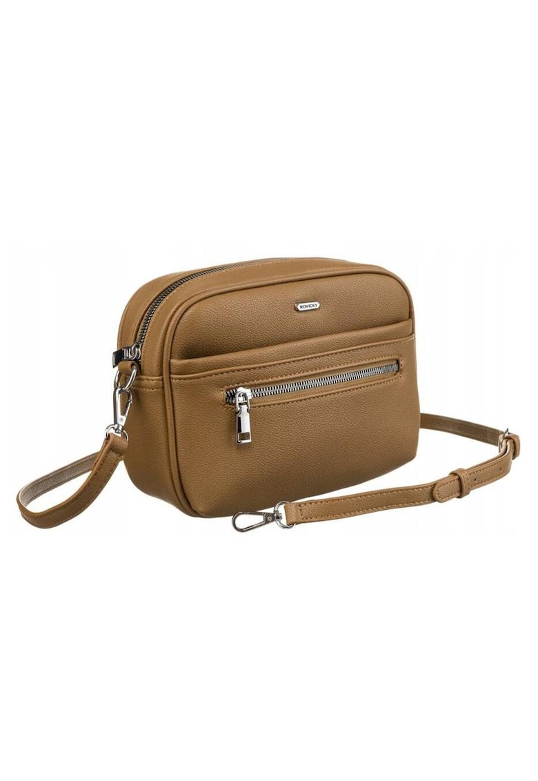 Geanta crossbody din piele ecologica - bej - 17x25x8cm