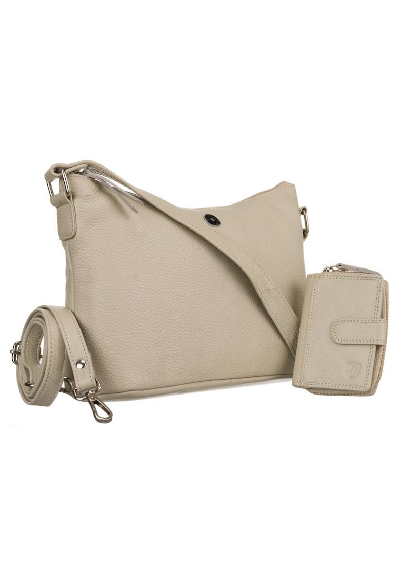 Geanta din piele - model Tote - neagra - set cu portofel