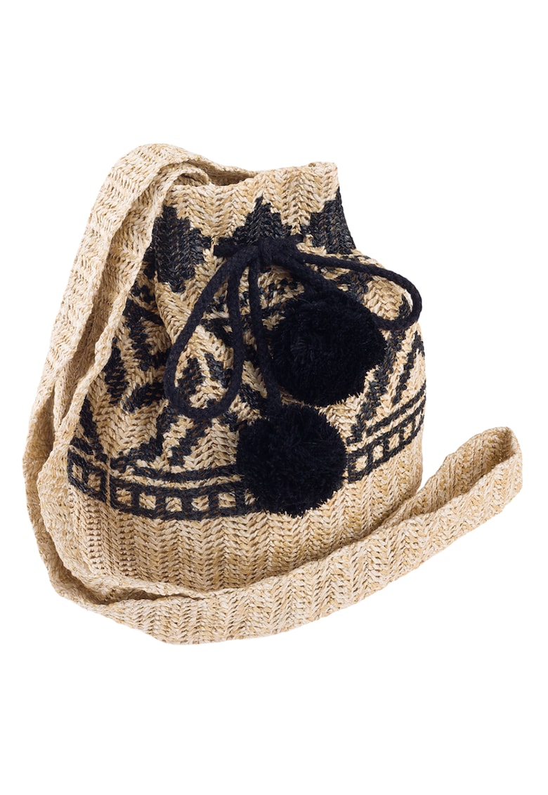 Geanta de umar - bej - cu 3 compartimente - design tip sac