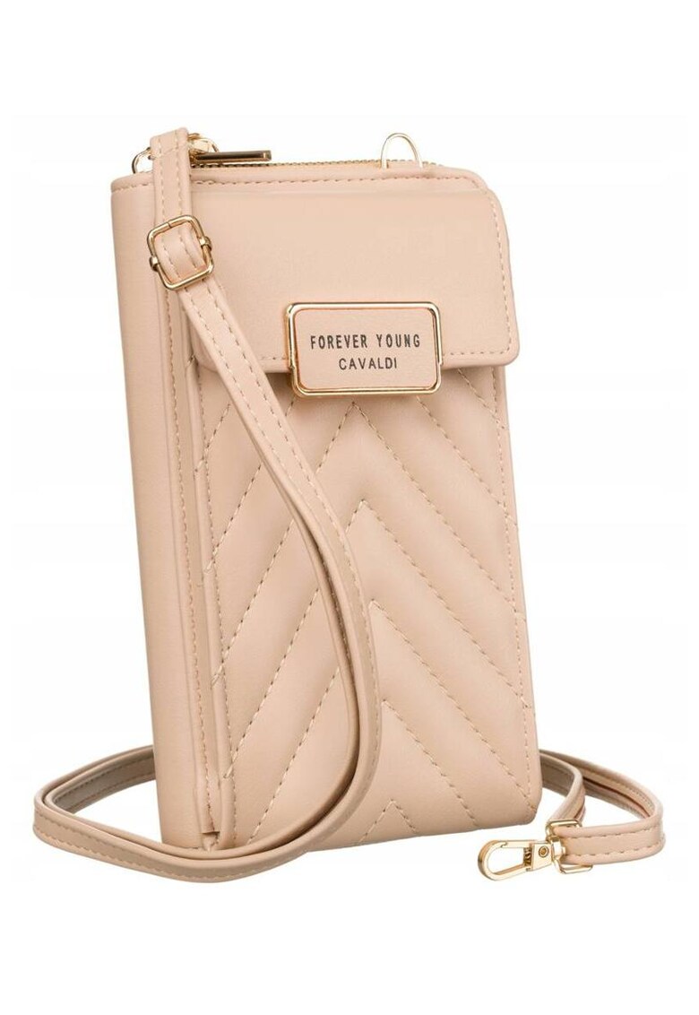 Etui bej cu design matlasat