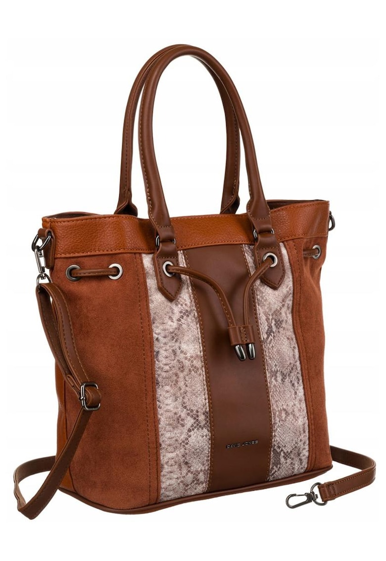 Geanta dama Tote - maro - din piele ecologica - cu doua buzunare interioare - curea reglabila si detasabila