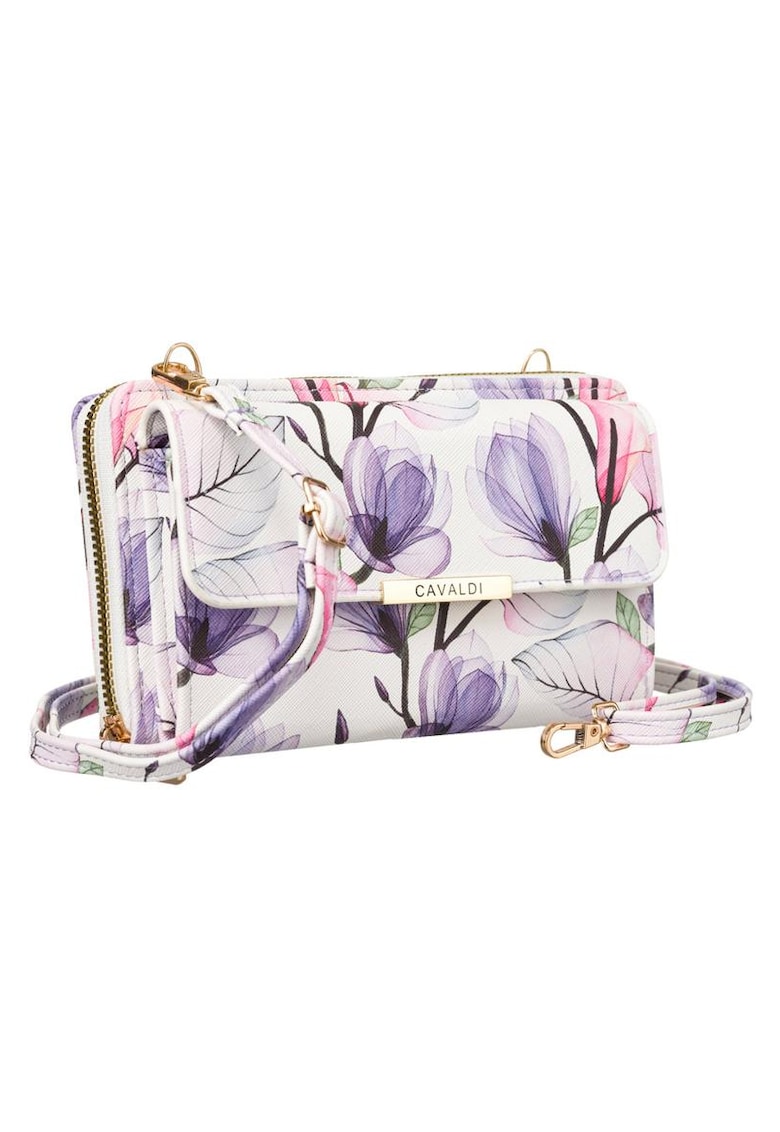 Geanta crossbody set mini handbag-wallet - multicolor - ecologica - cu compartimente pentru telefon - carduri si documente