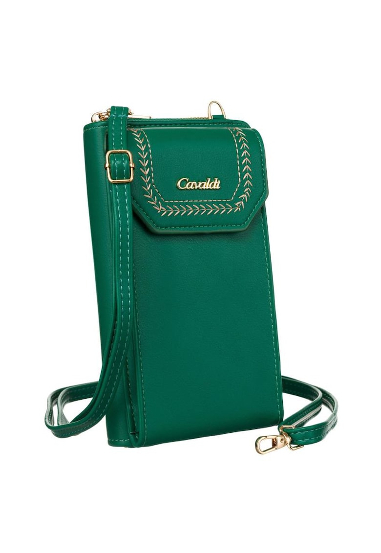 Etui din piele ecologica cu detalii cusute