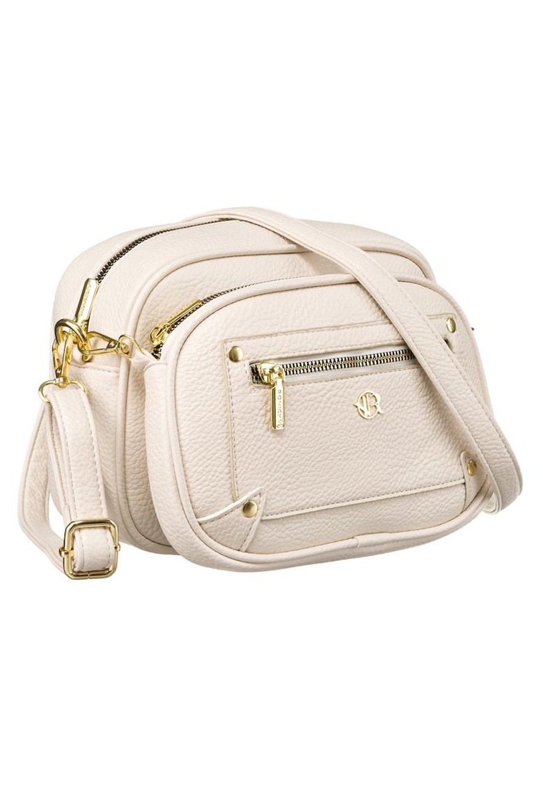 Geanta crossbody pentru femei - set cu vesta - bej - 17x24x9cm