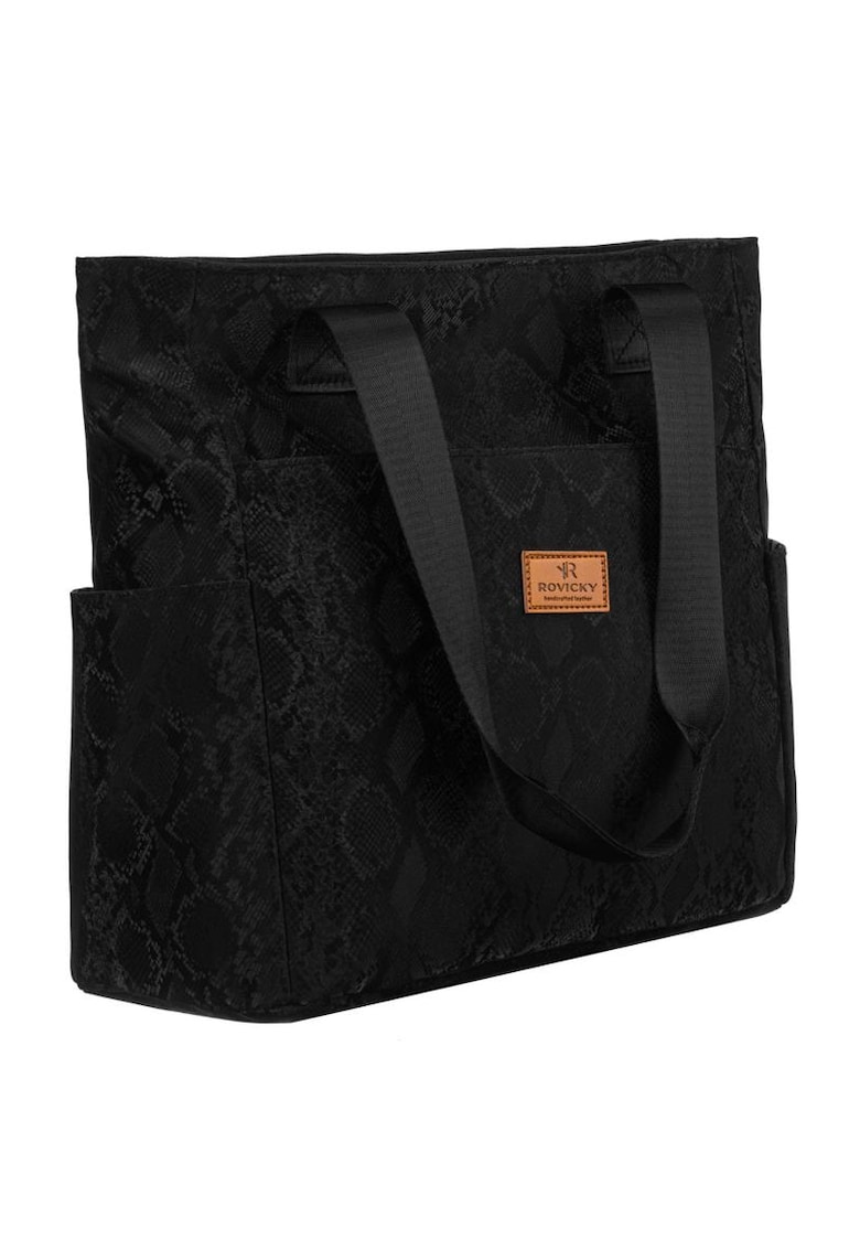 Geanta tote dama neagra - 30x28x15cm - cu manere lungi - format A4