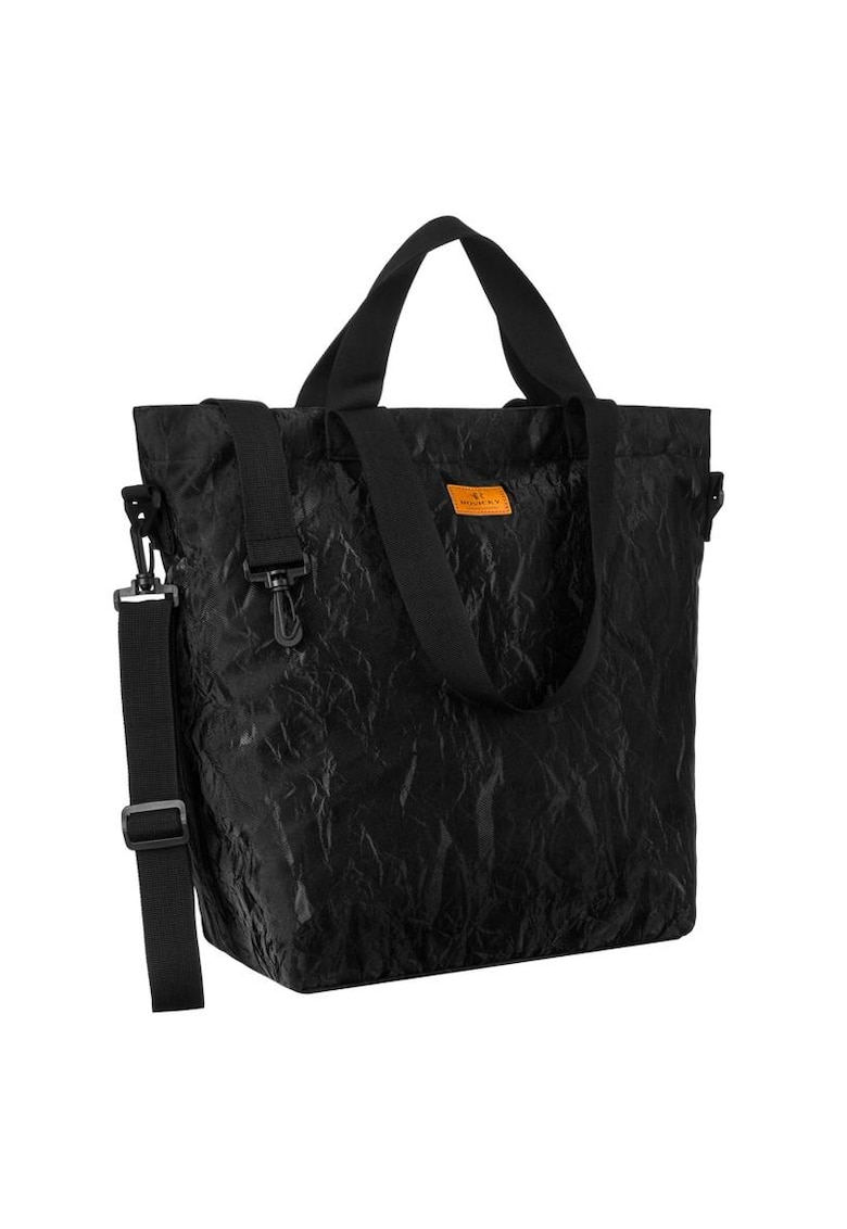 Geanta de umar pentru femei model Tote - neagra - cu model marmorat - cu doua seturi de manere - dimensiuni variate.