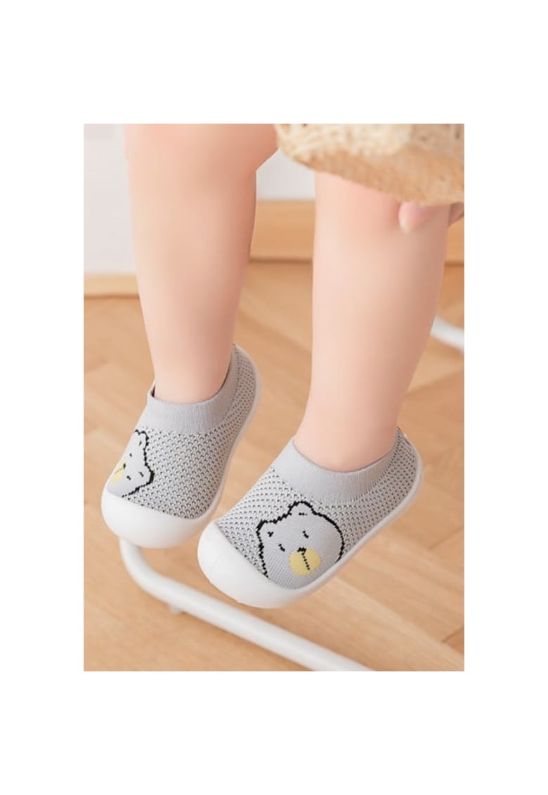 Botosei tip Mocasini Model AL 18597 Teddy - Baieti - Talpa antiderapanta - Gri