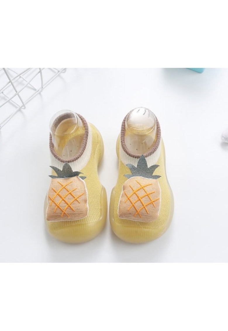 Botosei tip Mocasini Model AL 18627 Fructe - Unisex - Talpa antiderapanta - Galben mustar -