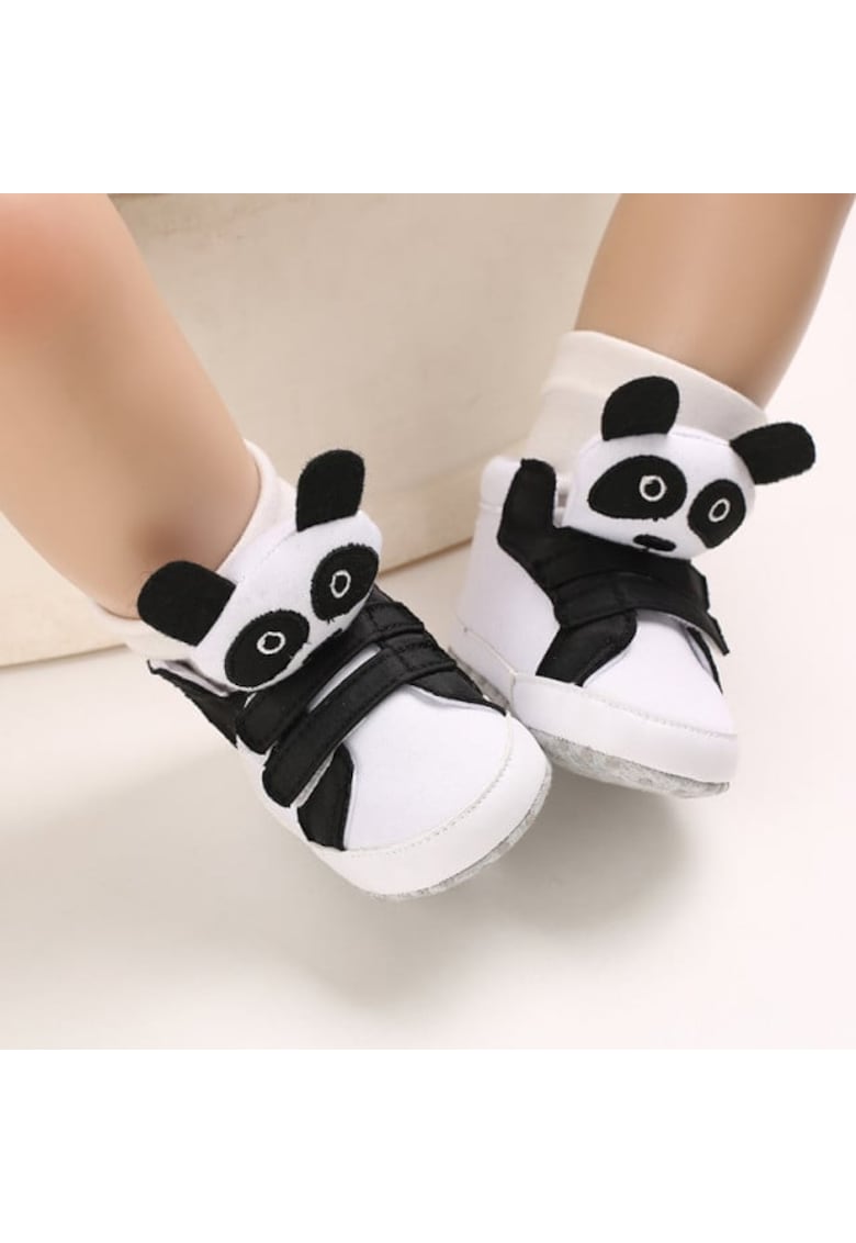 Tenisi Model AL 19310 Panda - Pentru bebelusi - Textil - Baieti - Alb cu negru