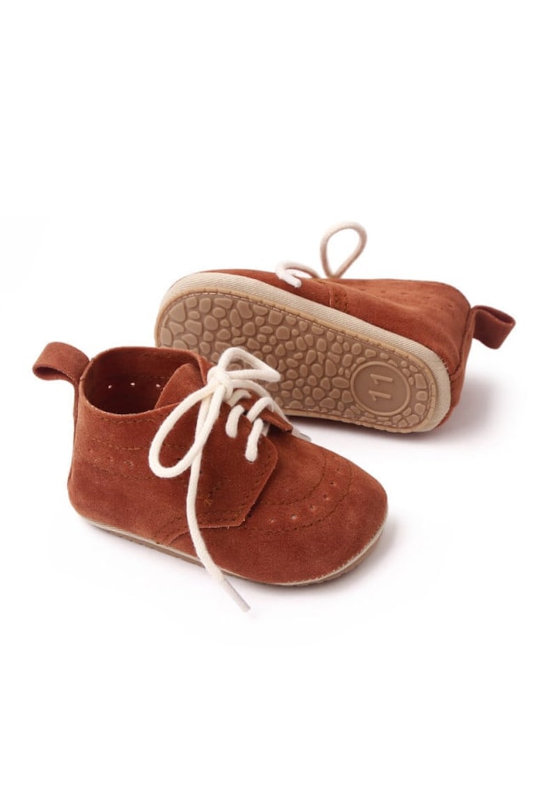 Pantofi eleganti Model AL 19402 - Pentru bebelusi - Textil - Baieti - Maro