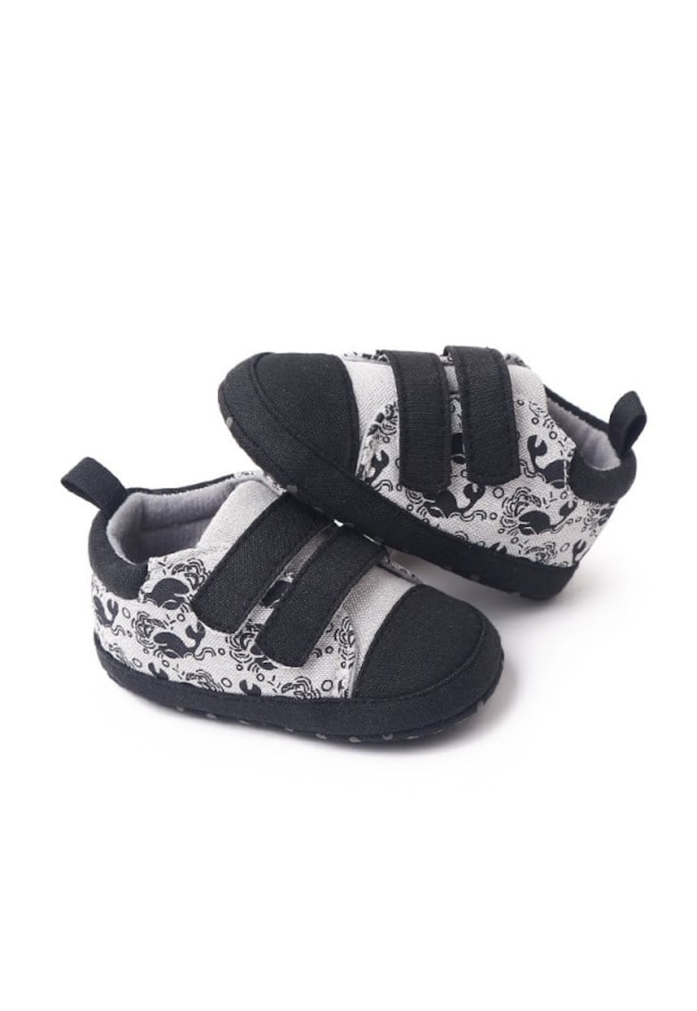 Pantofi sport Model AL 19471 Whale - Textil - Baieti - Gri cu negru - Multicolor