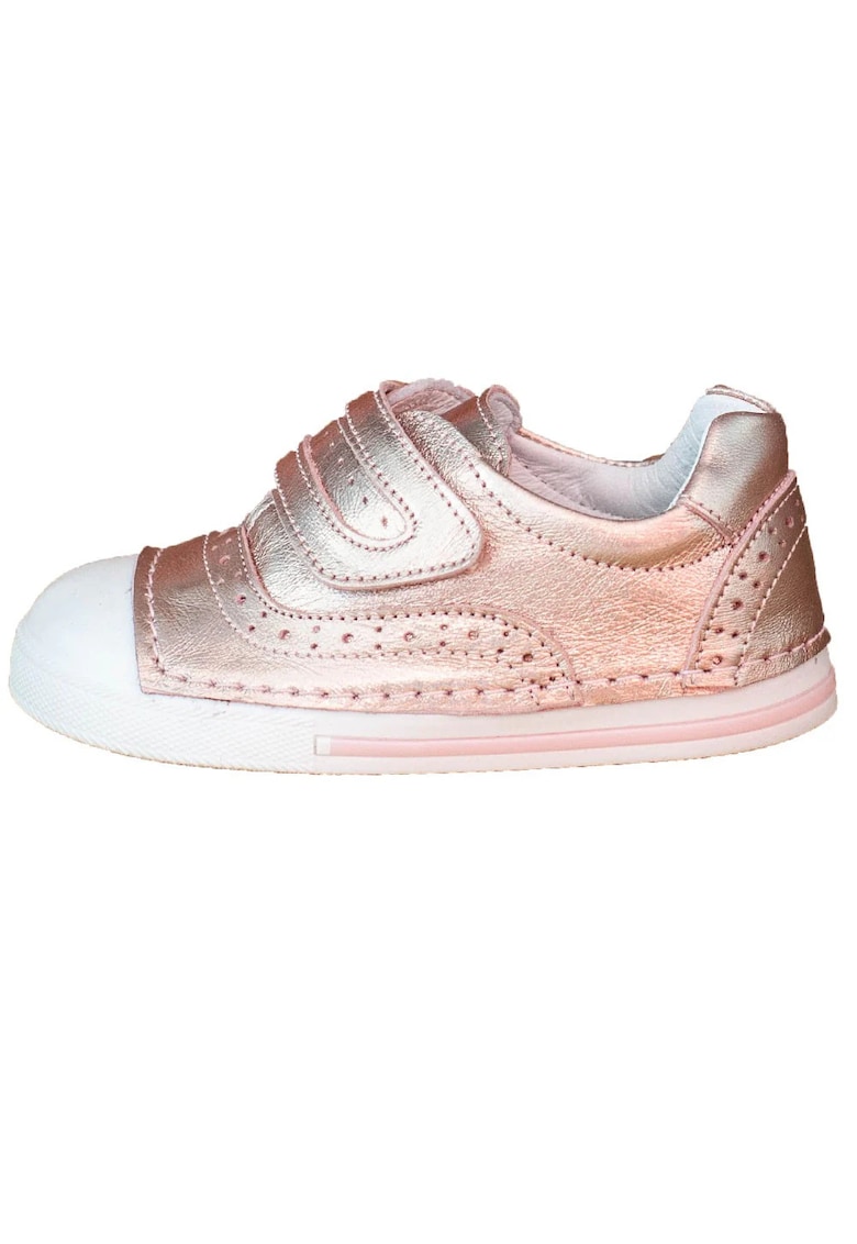 Pantofiori stil tenisi -  cu scai - 052 - Roz metalizat -
