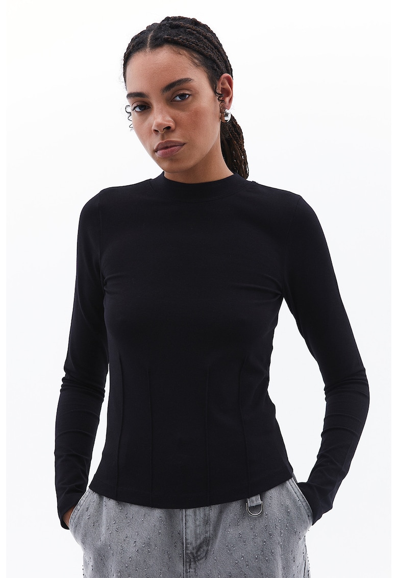 Bluza slim-fit din amestec de bumbac