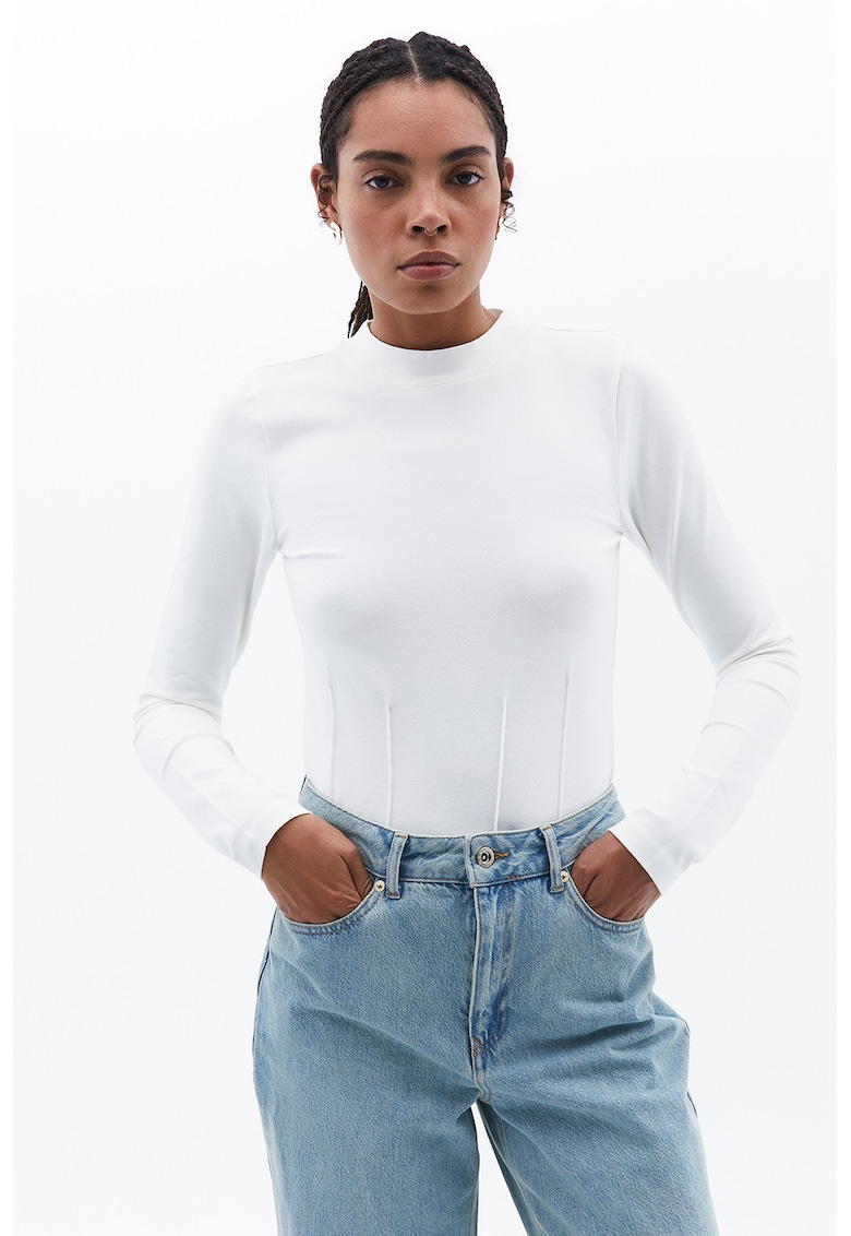 Bluza slim-fit din amestec de bumbac