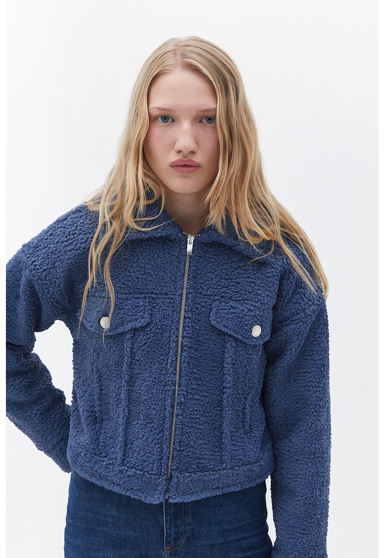 Jacheta de plus cu fermoar