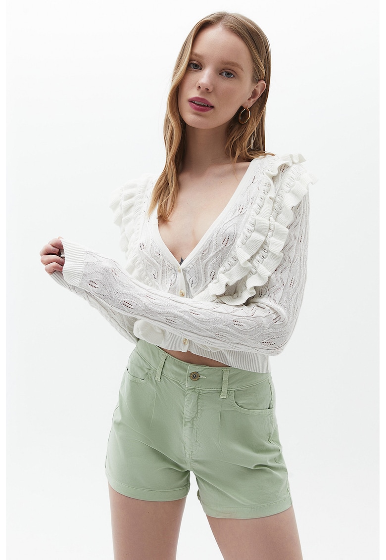 Pulover crop cu decolteu in V Parfirgan